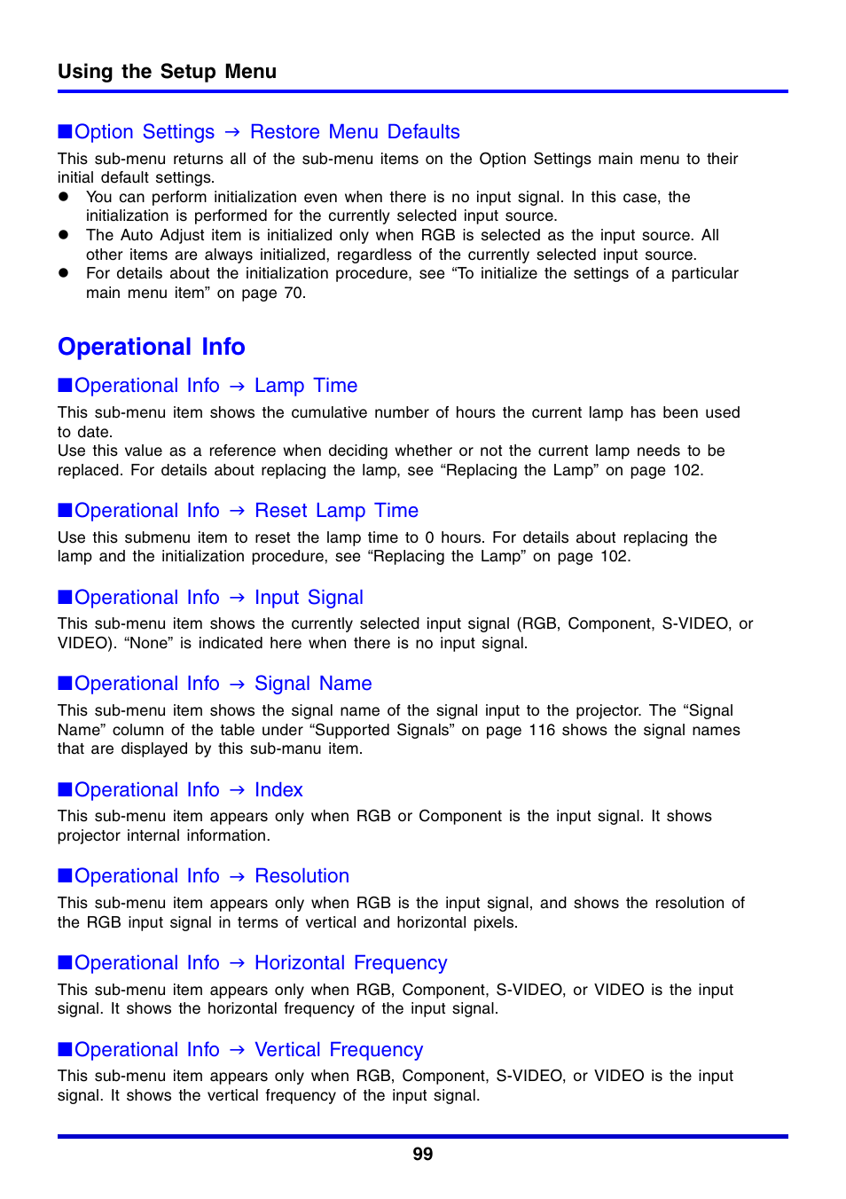 Operational info | Casio XJ-350 User Manual | Page 99 / 120