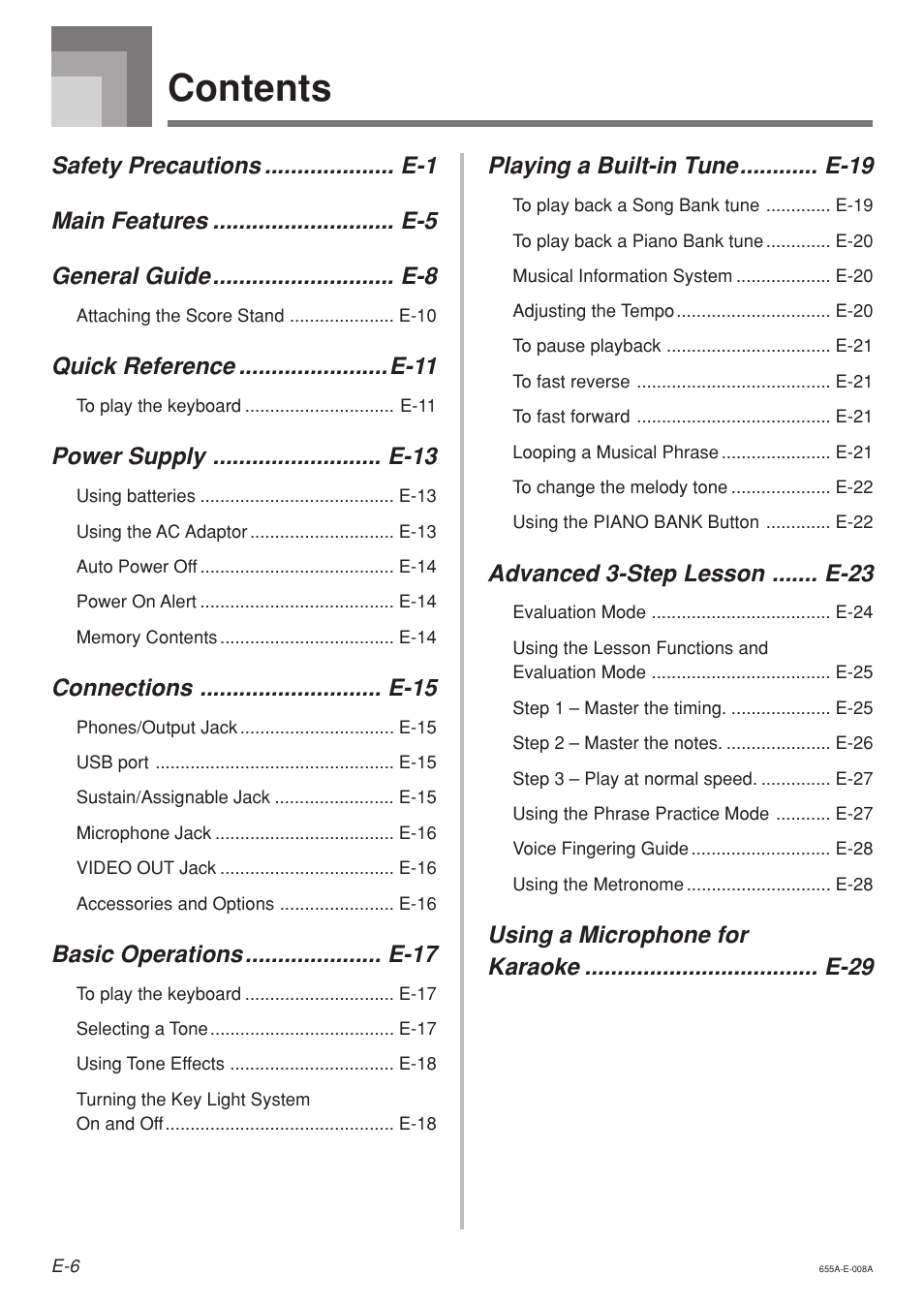 Casio LK94TV User Manual | Page 8 / 69