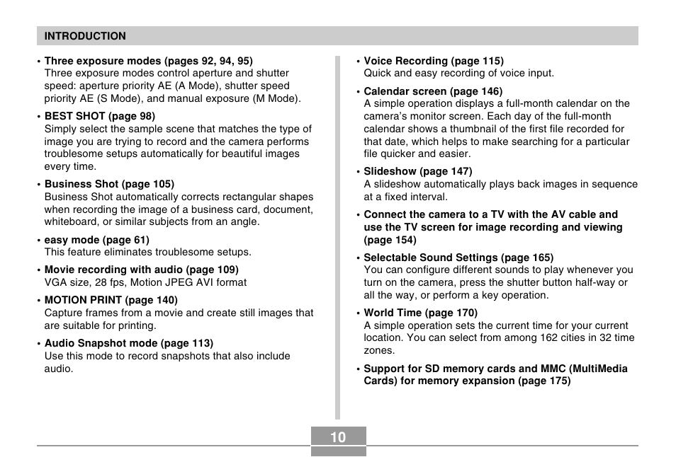 Casio EX-Z120 User Manual | Page 10 / 242
