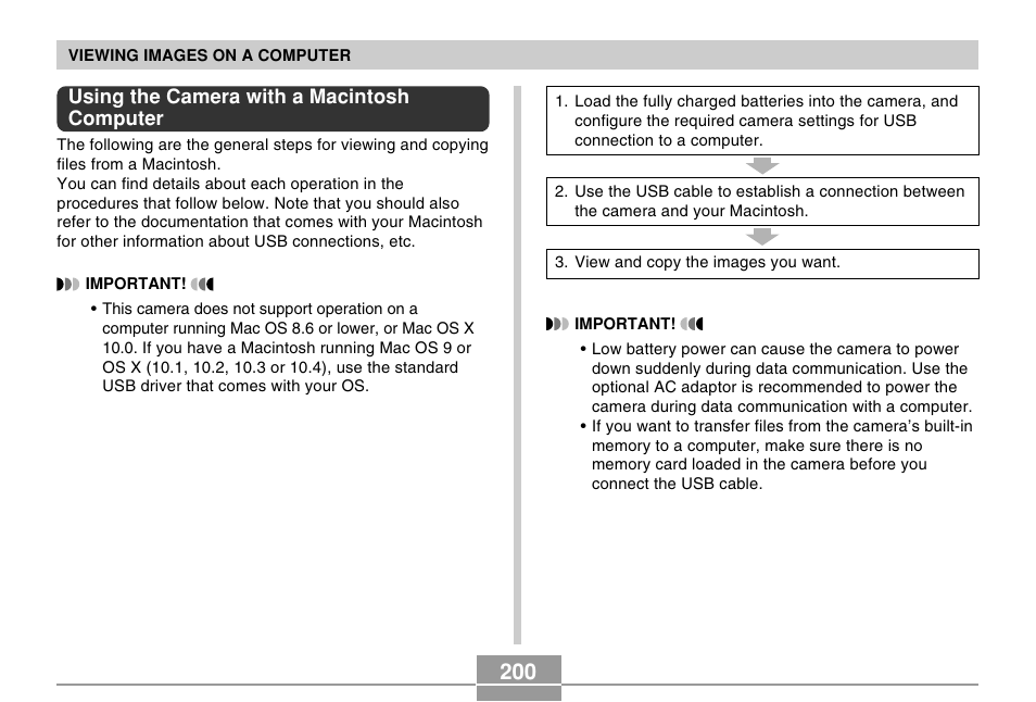 Using the camera with a macintosh computer | Casio EX-Z120 User Manual | Page 200 / 242