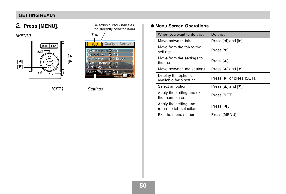 Casio EX-Z120 User Manual | Page 50 / 242
