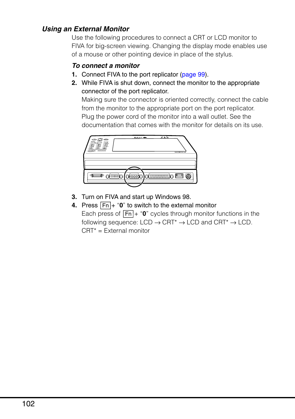 Using an external monitor | Casio MPC-501 User Manual | Page 102 / 126