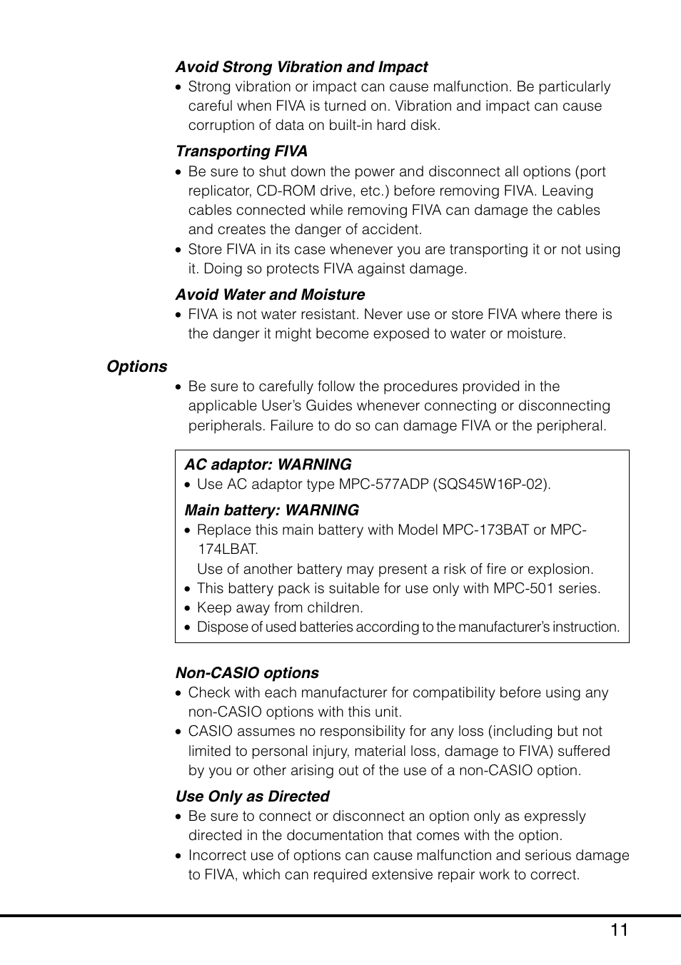 Casio MPC-501 User Manual | Page 13 / 126