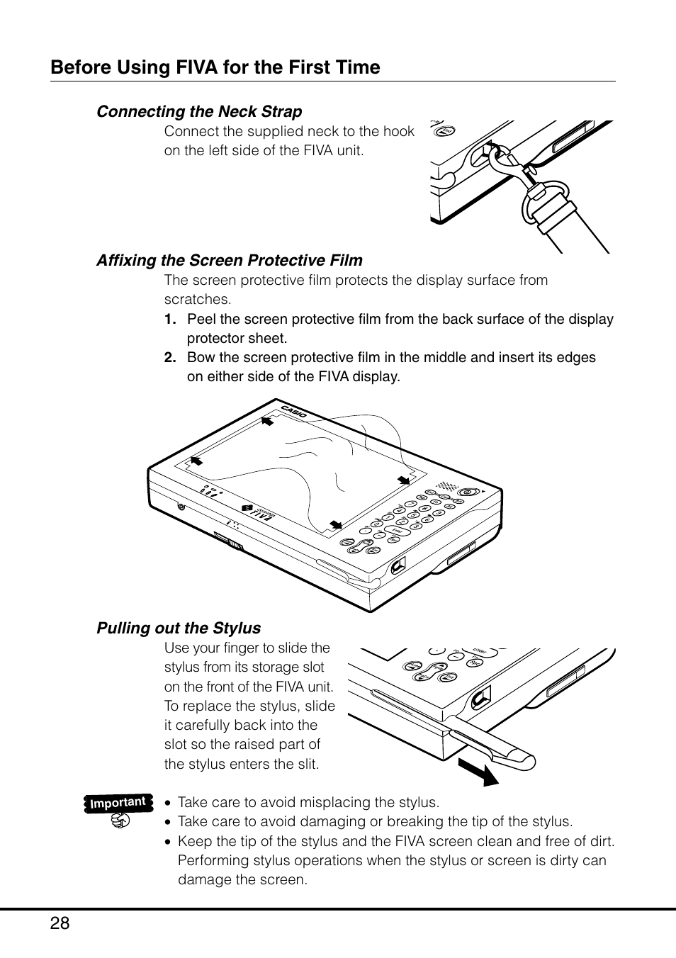 Before using fiva for the first time | Casio MPC-501 User Manual | Page 29 / 126