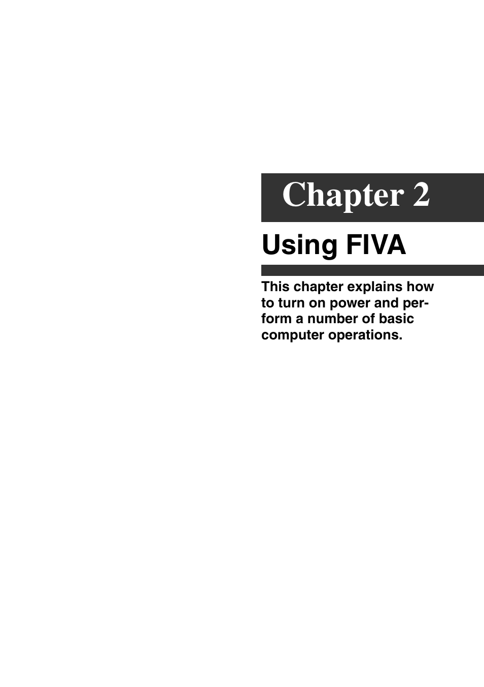 Chapter 2 using fiva, Chapter 2, Using fiva | Casio MPC-501 User Manual | Page 39 / 126