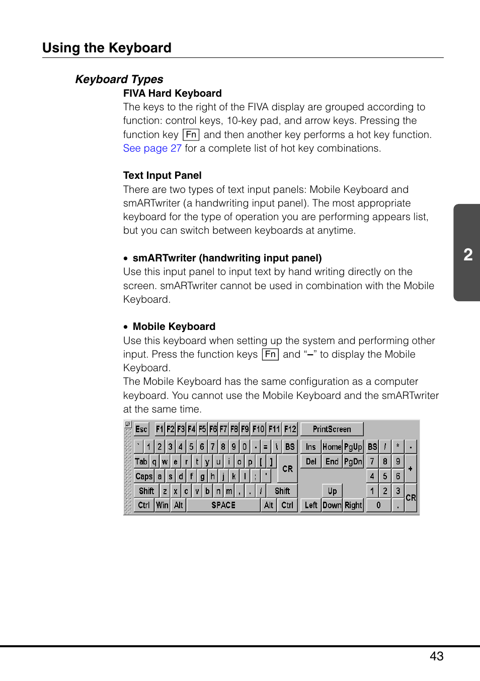 Using the keyboard, Keyboard types | Casio MPC-501 User Manual | Page 43 / 126