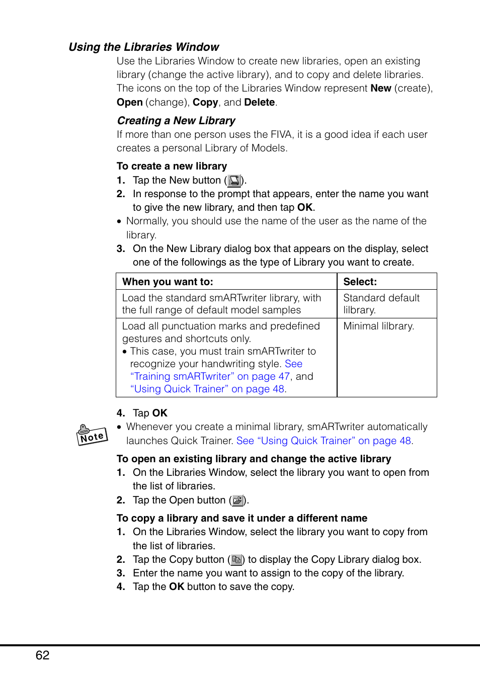 Using the libraries window | Casio MPC-501 User Manual | Page 62 / 126