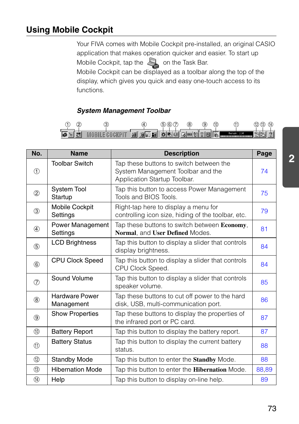 Using mobile cockpit | Casio MPC-501 User Manual | Page 73 / 126