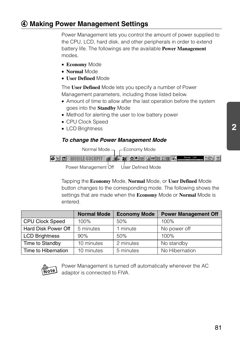 4 making power management settings, 44 making power management settings | Casio MPC-501 User Manual | Page 81 / 126