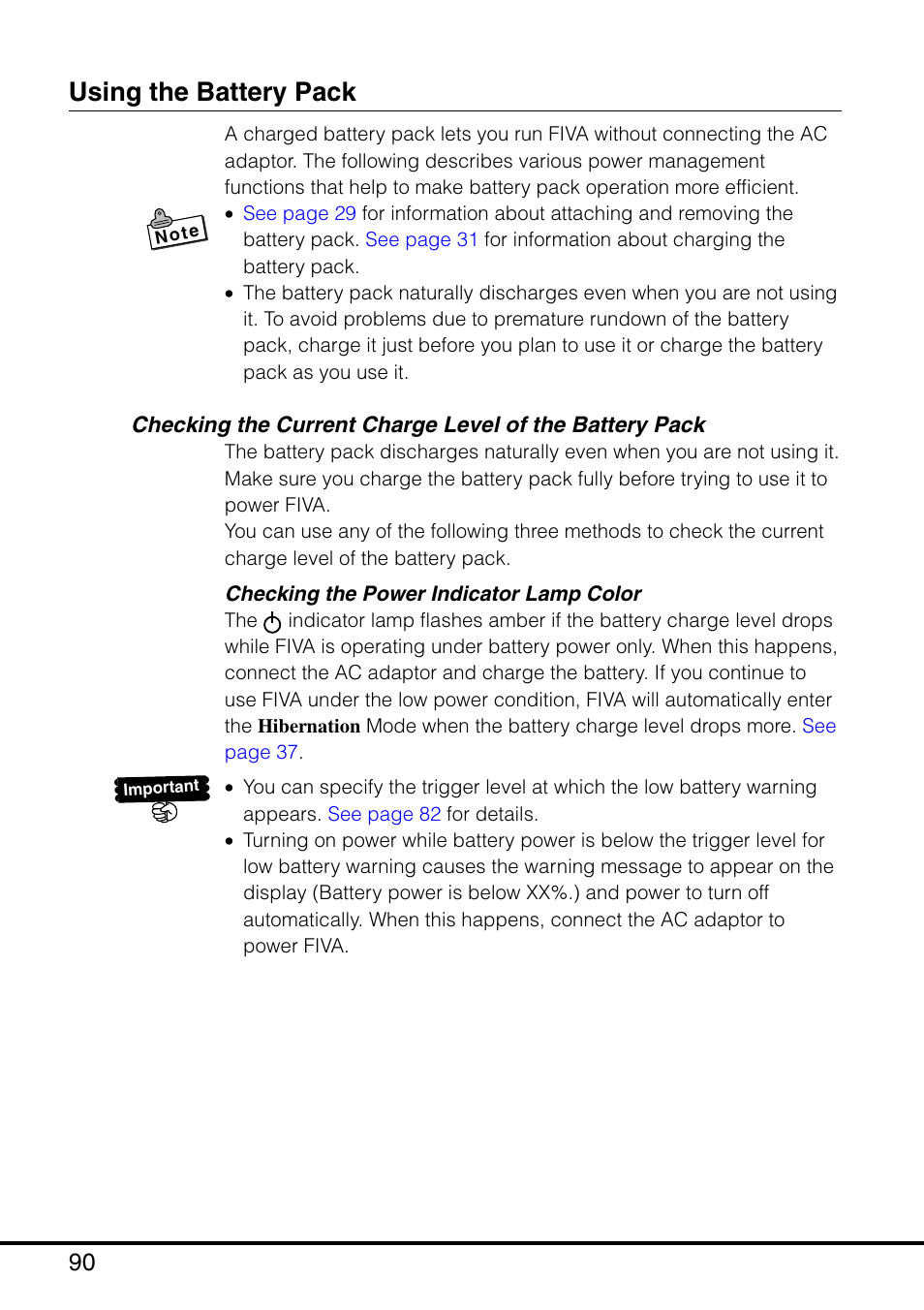 Using the battery pack | Casio MPC-501 User Manual | Page 90 / 126