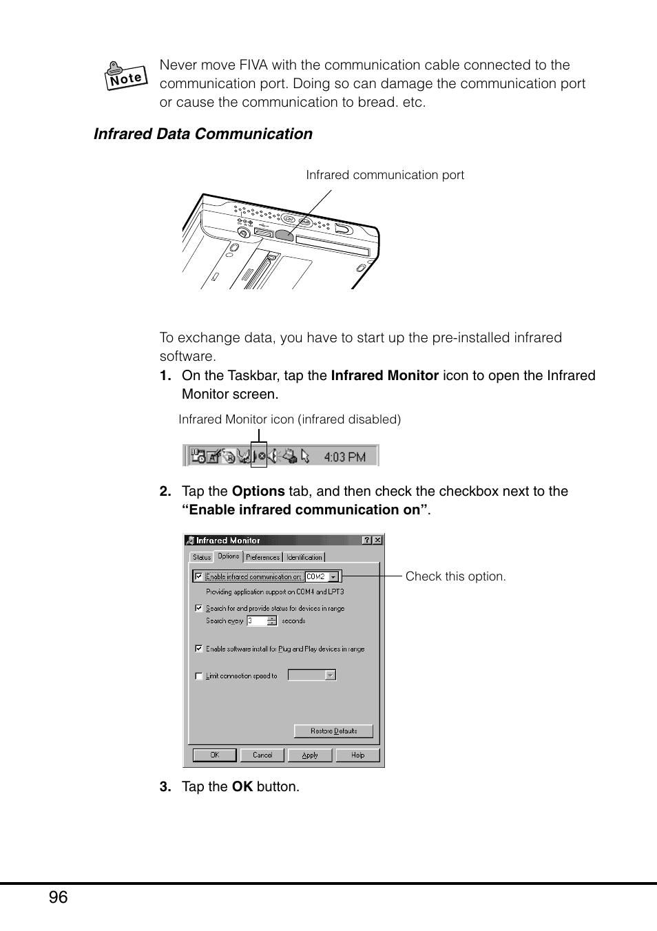 Infrared data communication, For info | Casio MPC-501 User Manual | Page 96 / 126