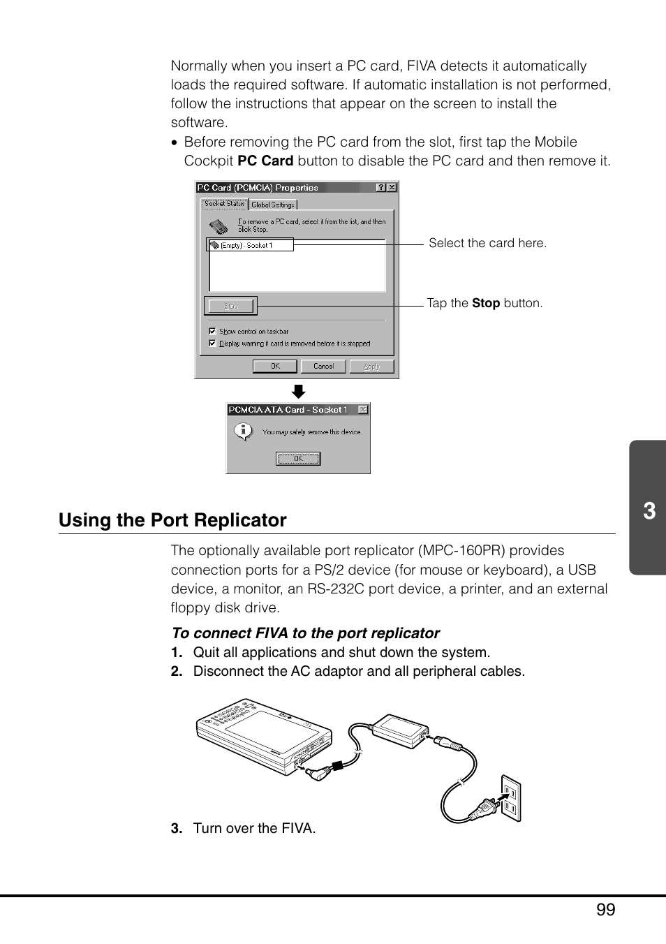 Using the port replicator | Casio MPC-501 User Manual | Page 99 / 126