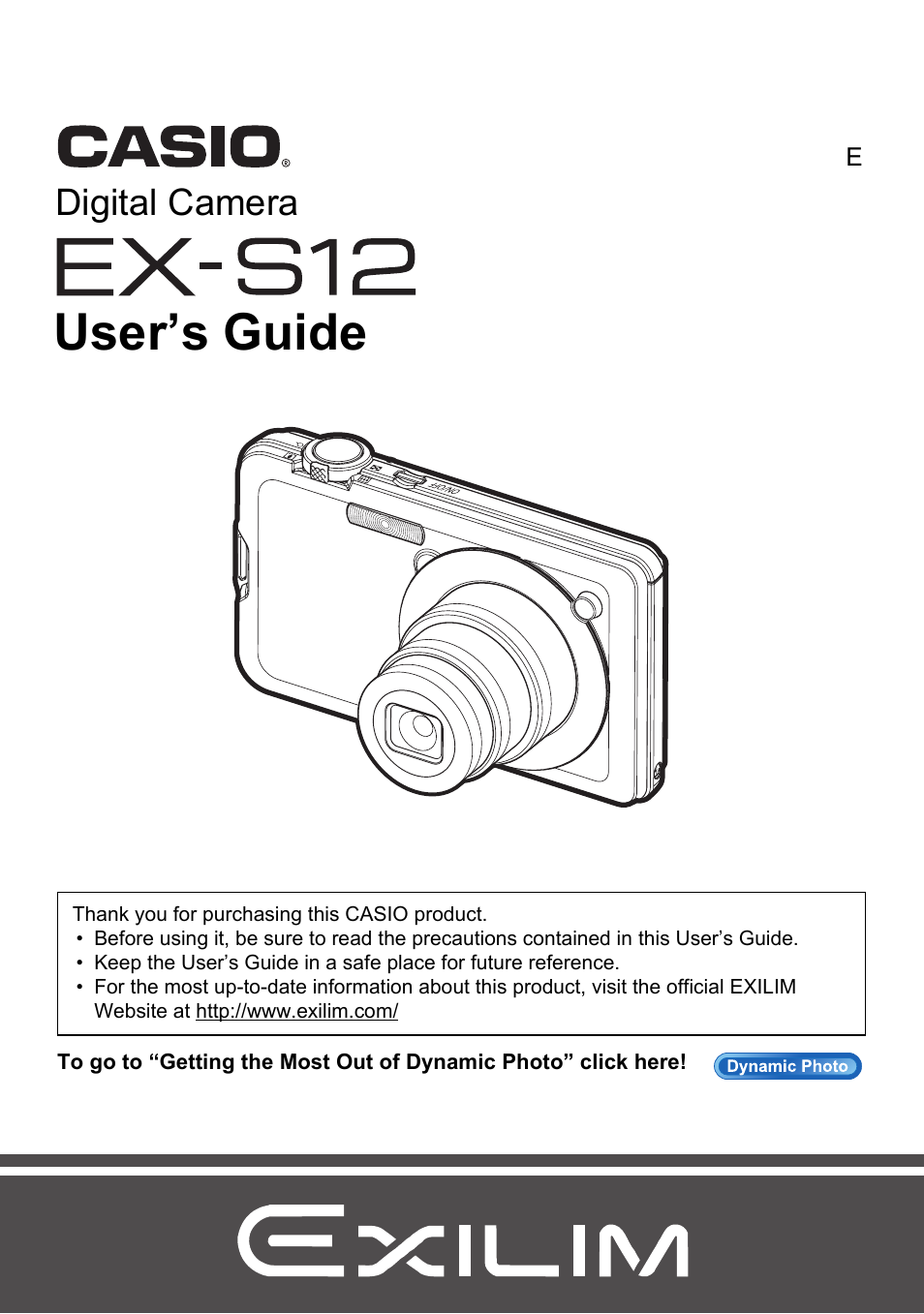 Casio EXILIM EX S 12 User Manual | 216 pages