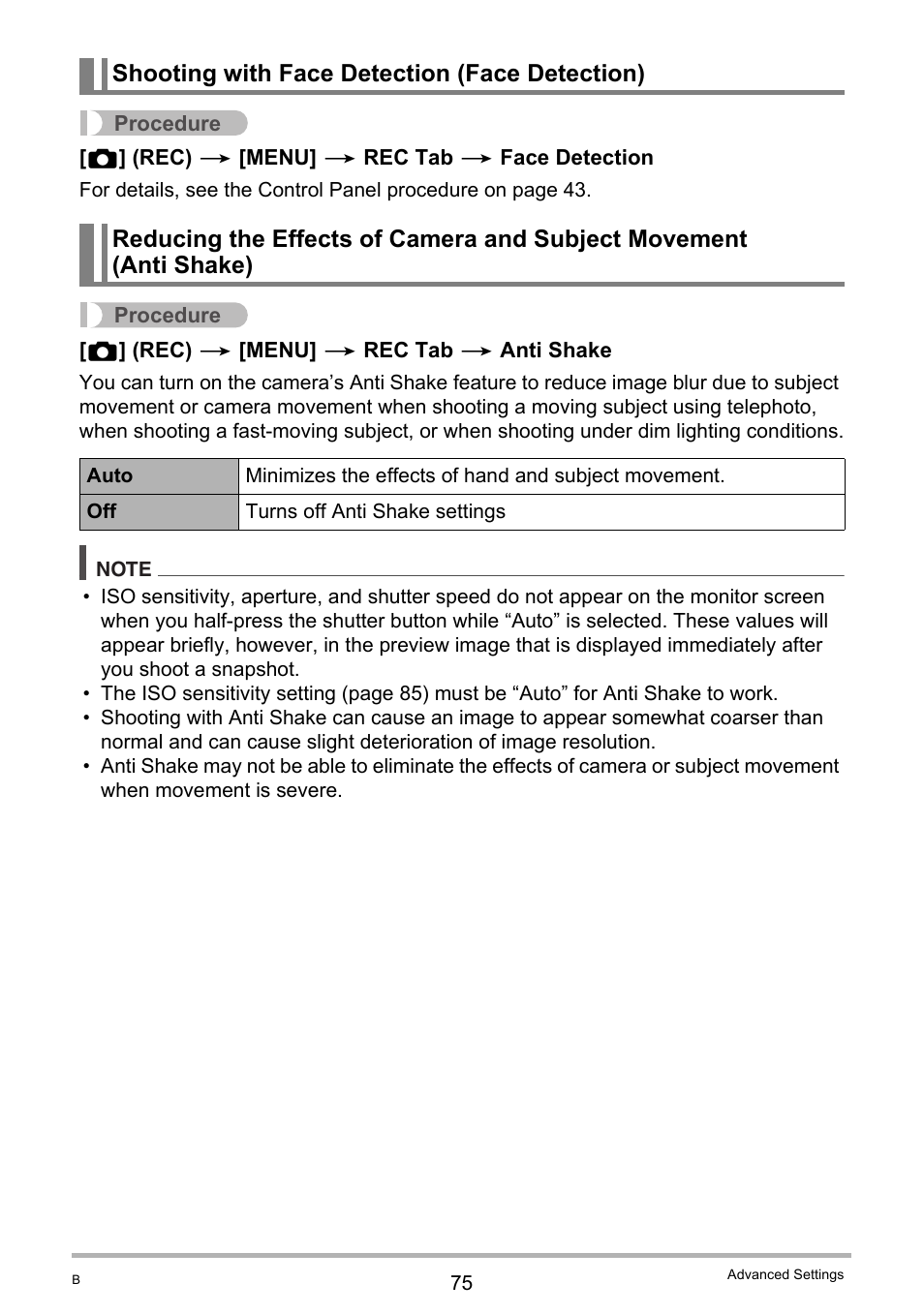 Shooting with face detection (face detection) | Casio EXILIM EX S 12 User Manual | Page 75 / 216