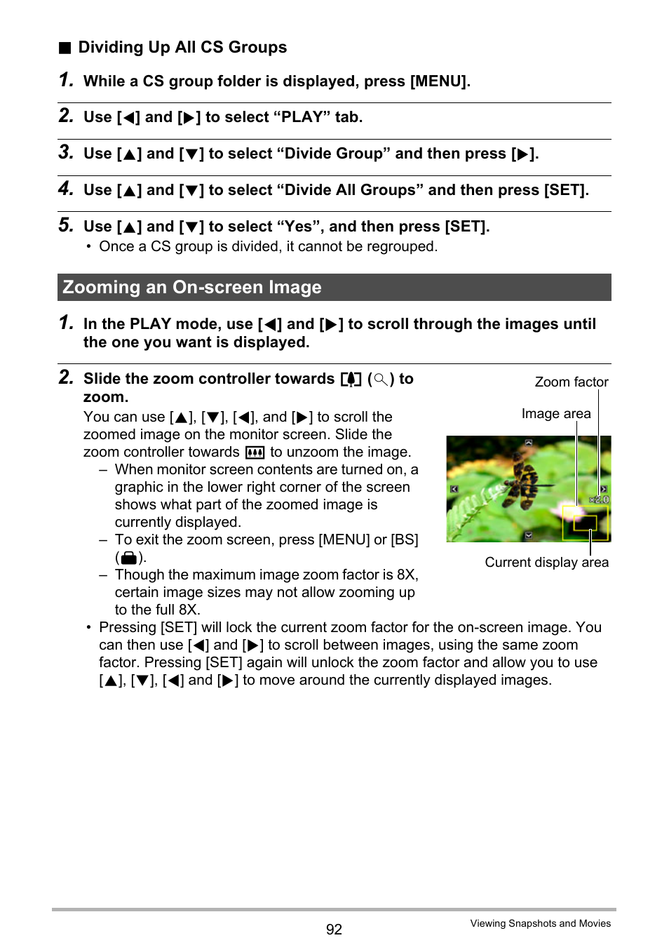 Zooming an on-screen image, 92). if you ar | Casio EX-S12 User Manual | Page 92 / 216