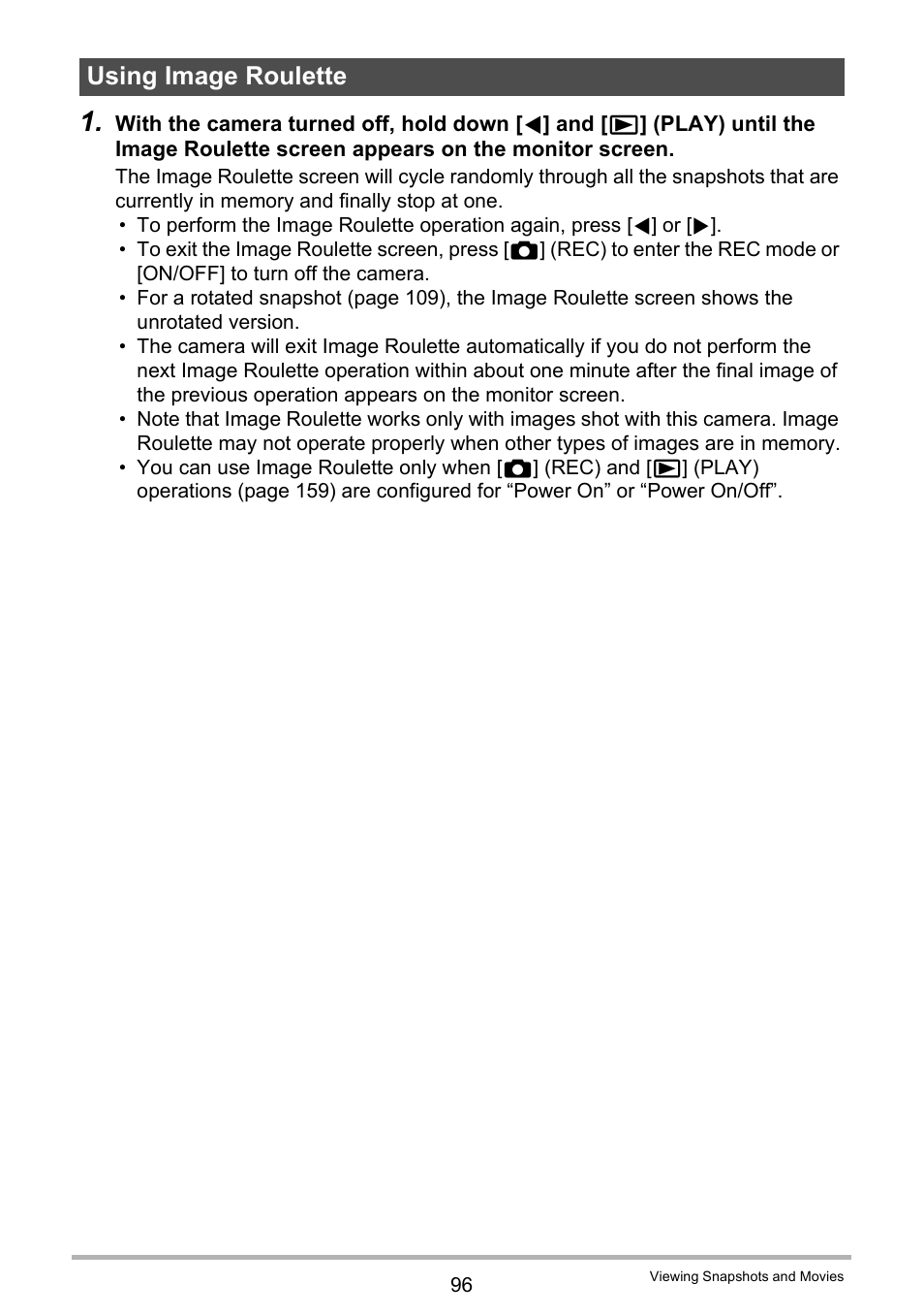 Using image roulette | Casio EX-S12 User Manual | Page 96 / 216