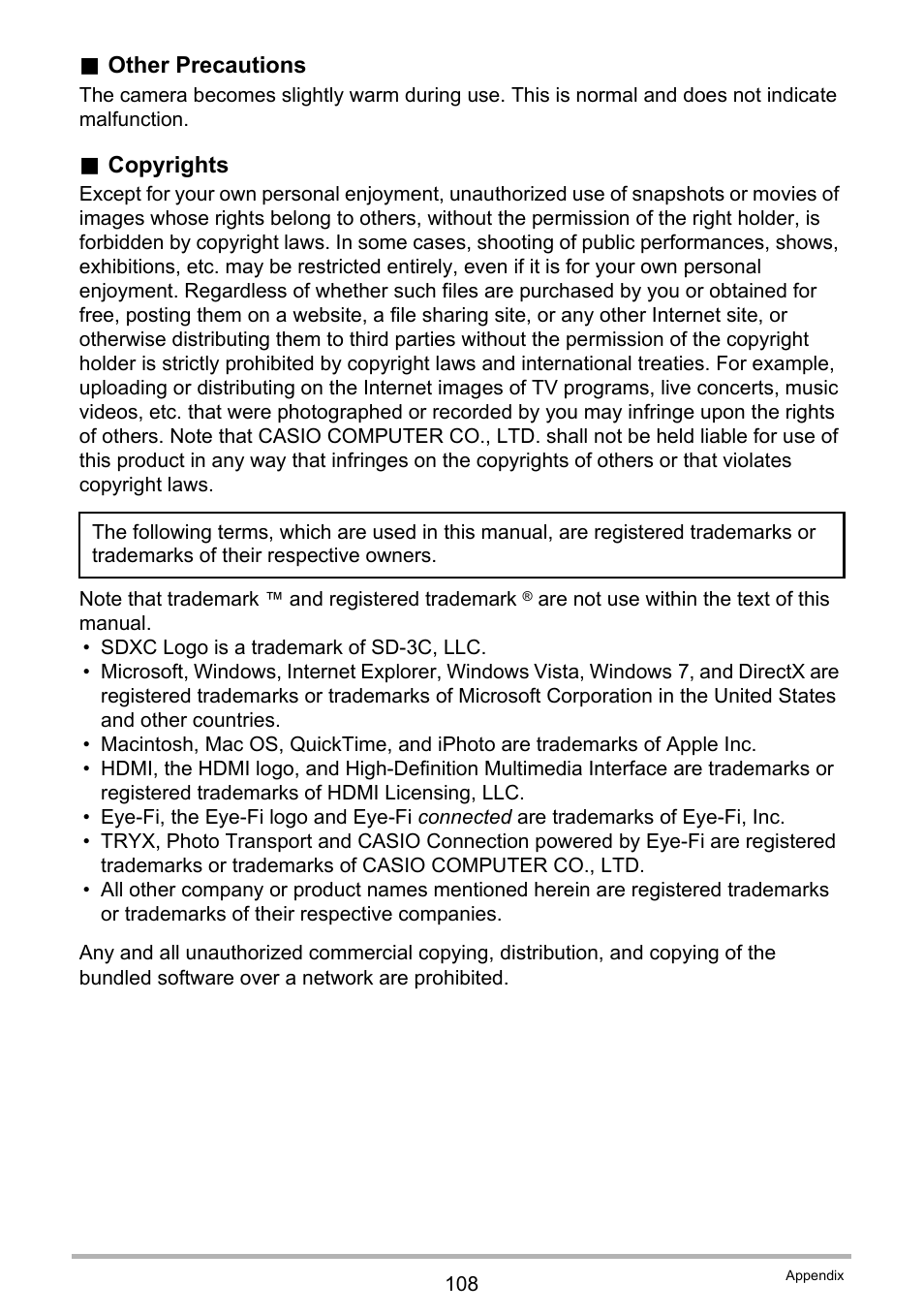 Casio TRYX EX-TR100 User Manual | Page 108 / 127