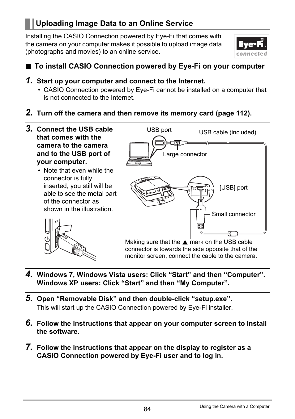 Uploading image data to an online service, For more information | Casio TRYX EX-TR100 User Manual | Page 84 / 127