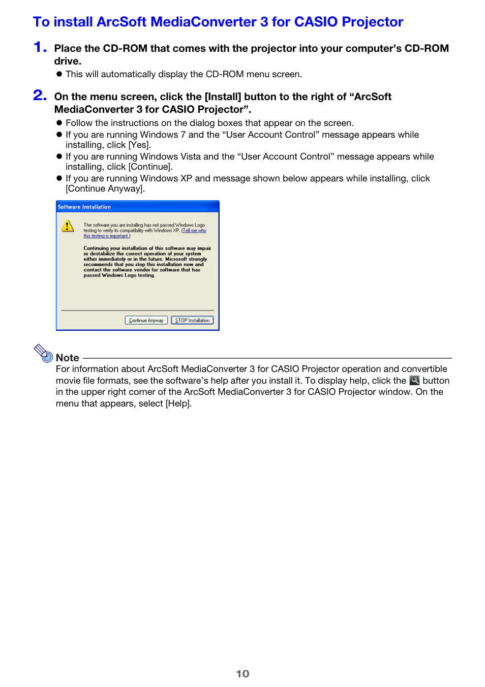 Casio XJ-A135 User Manual | Page 10 / 66