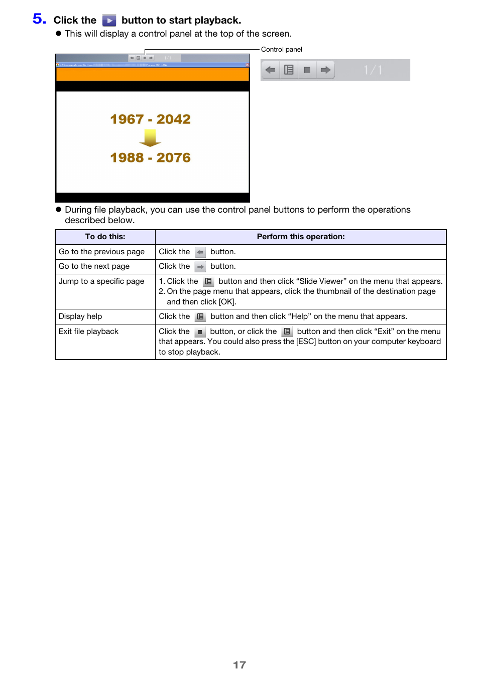 Click the button to start playback | Casio XJ-A135 User Manual | Page 17 / 66