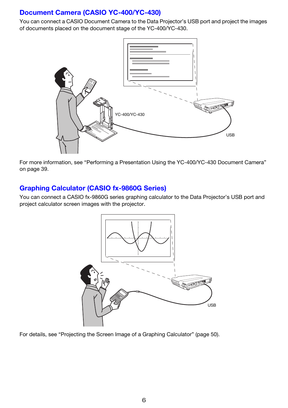 Graphing calculator (casio fx-9860g series) | Casio XJ-A135 User Manual | Page 6 / 66