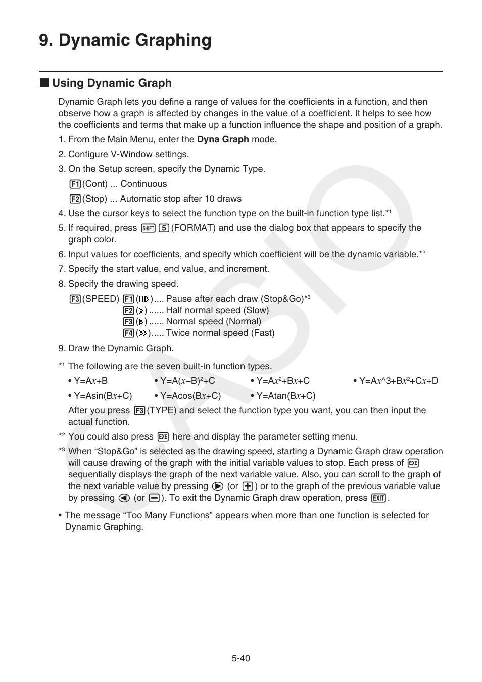 Dynamic graphing, Dynamic, Graphing | Casio | Casio FX-CG10 User Manual | Page 172 / 601