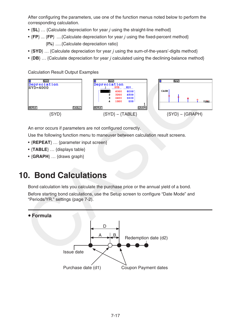 Bond calculations, Bond calculations -17, Casio | Casio FX-CG10 User Manual | Page 281 / 601