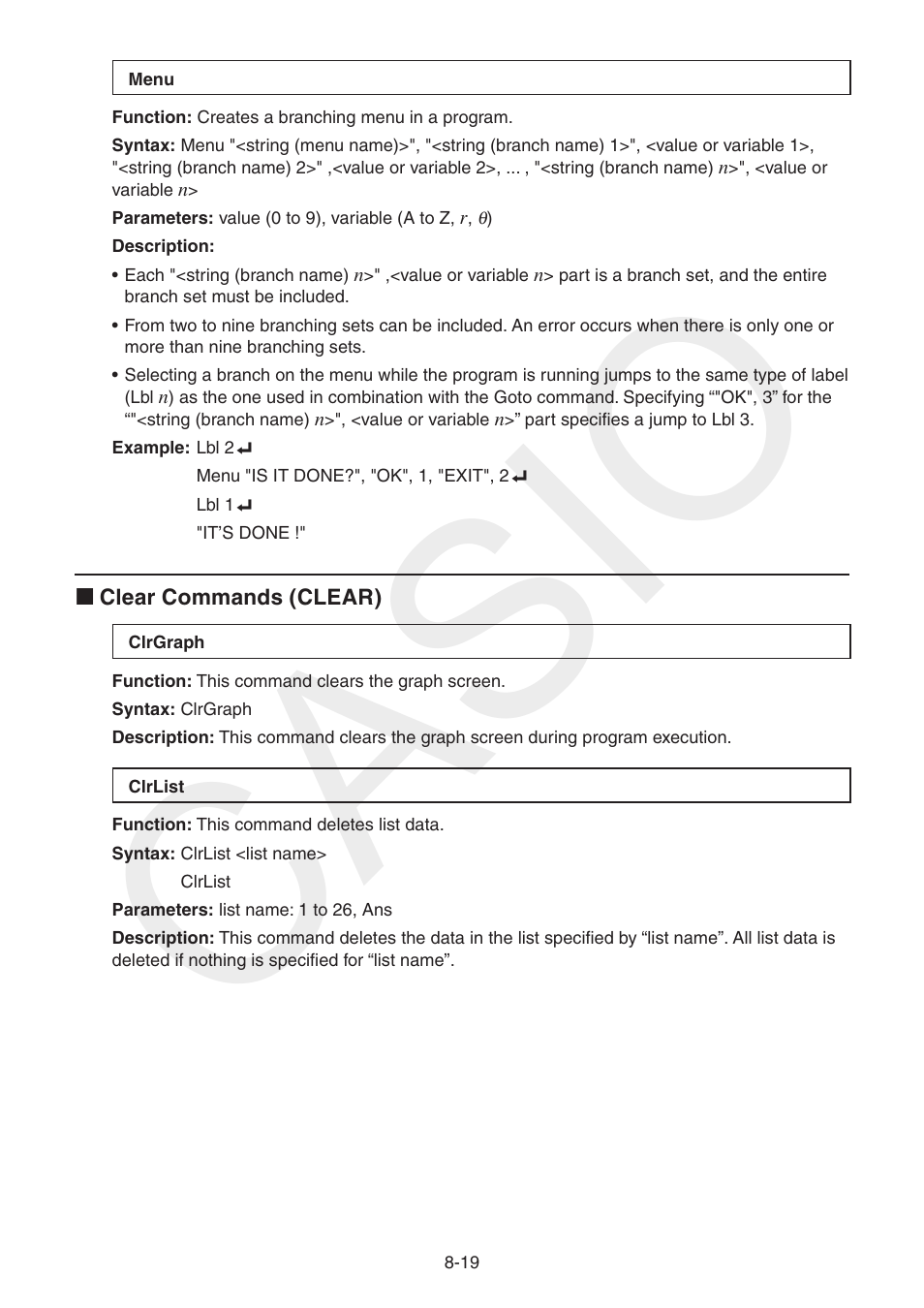 Casio | Casio FX-CG10 User Manual | Page 303 / 601