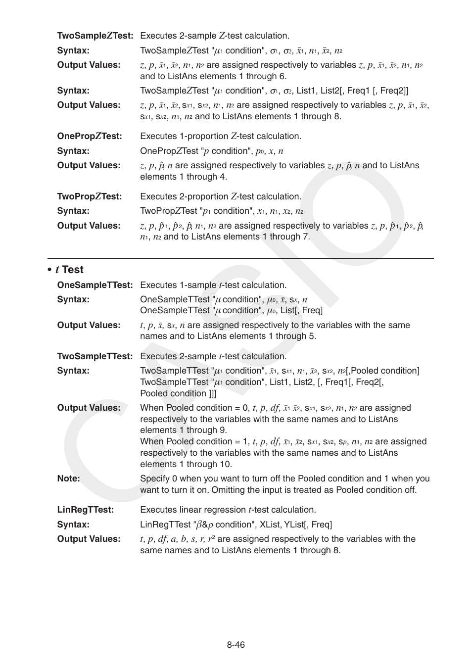 Casio, Test | Casio FX-CG10 User Manual | Page 330 / 601