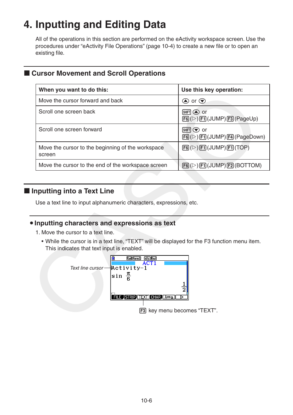 Inputting and editing data, Inputting and editing data -6, Casio | Casio FX-CG10 User Manual | Page 393 / 601