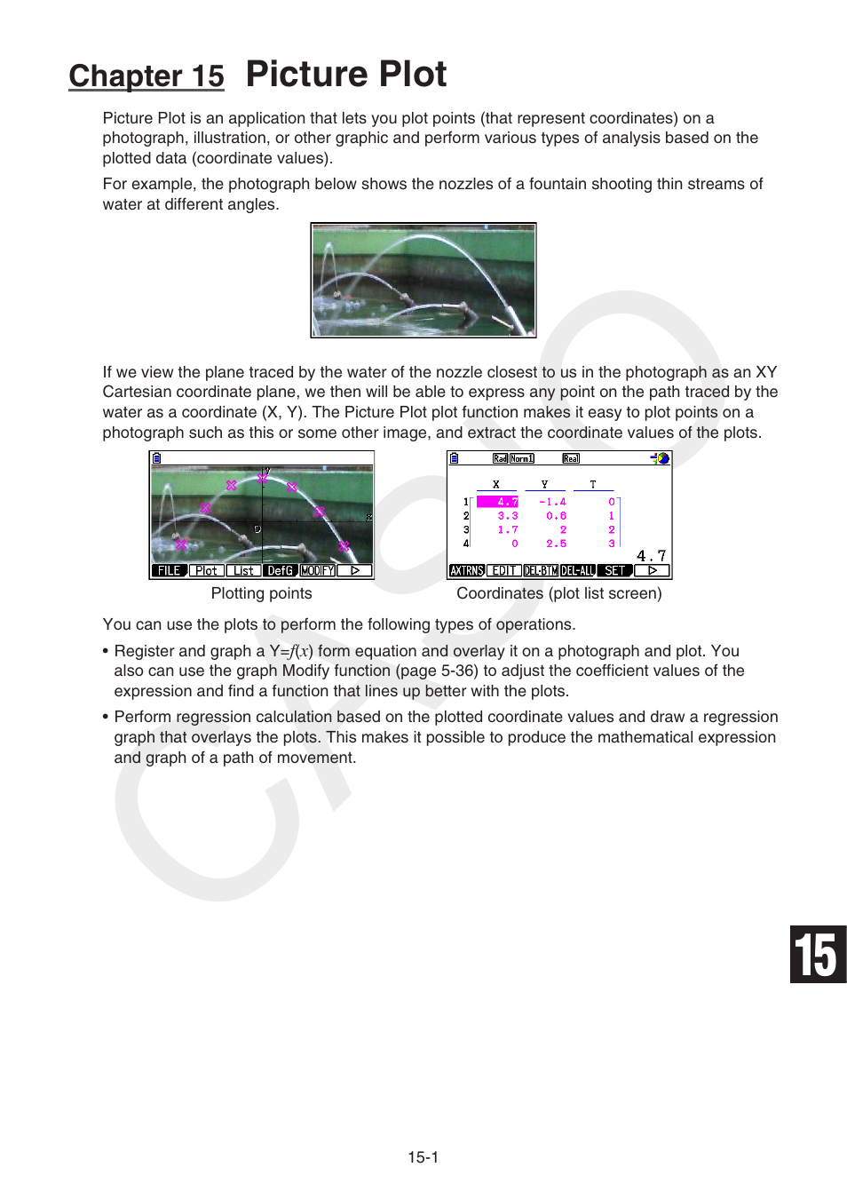 Chapter 15 picture plot, Casio | Casio FX-CG10 User Manual | Page 512 / 601