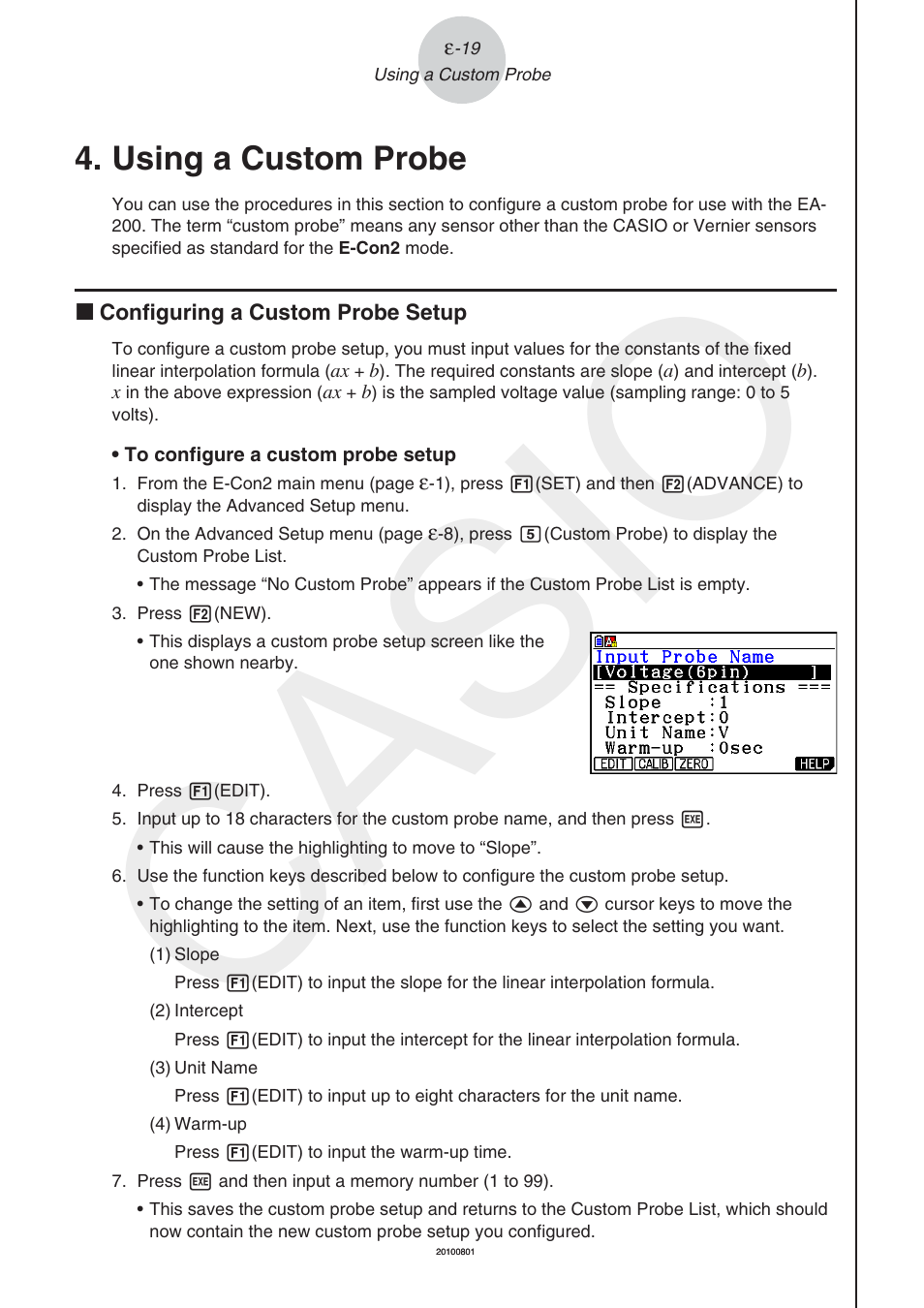 Using a custom probe, Casio | Casio FX-CG10 User Manual | Page 564 / 601