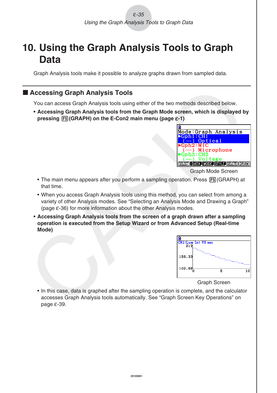 Using the graph analysis tools to graph data, Casio | Casio FX-CG10 User Manual | Page 580 / 601