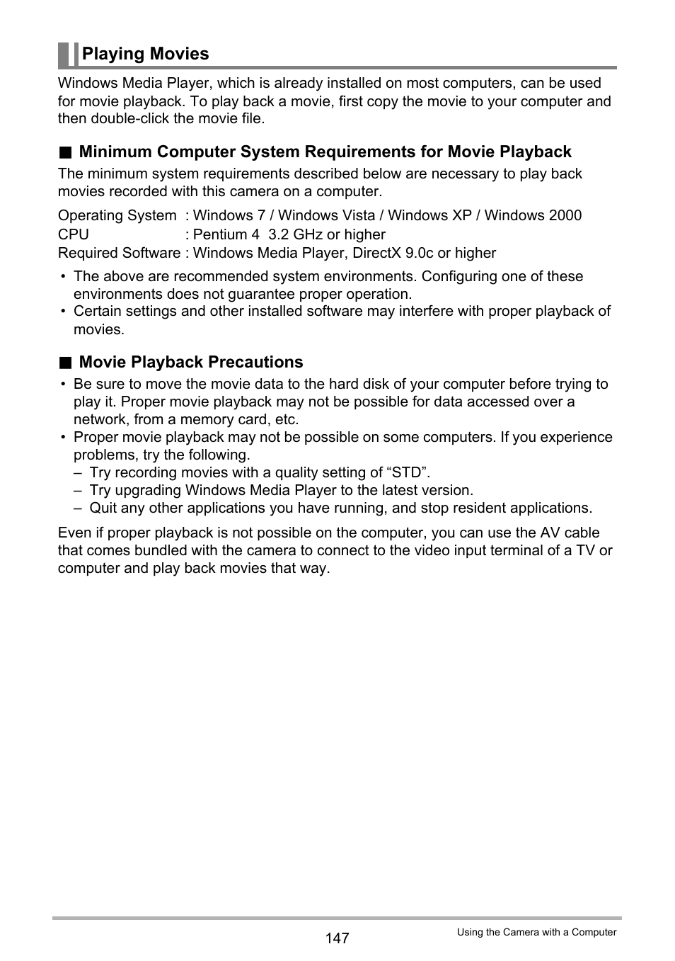 Playing movies | Casio EXILIM EX-FH100 User Manual | Page 147 / 203