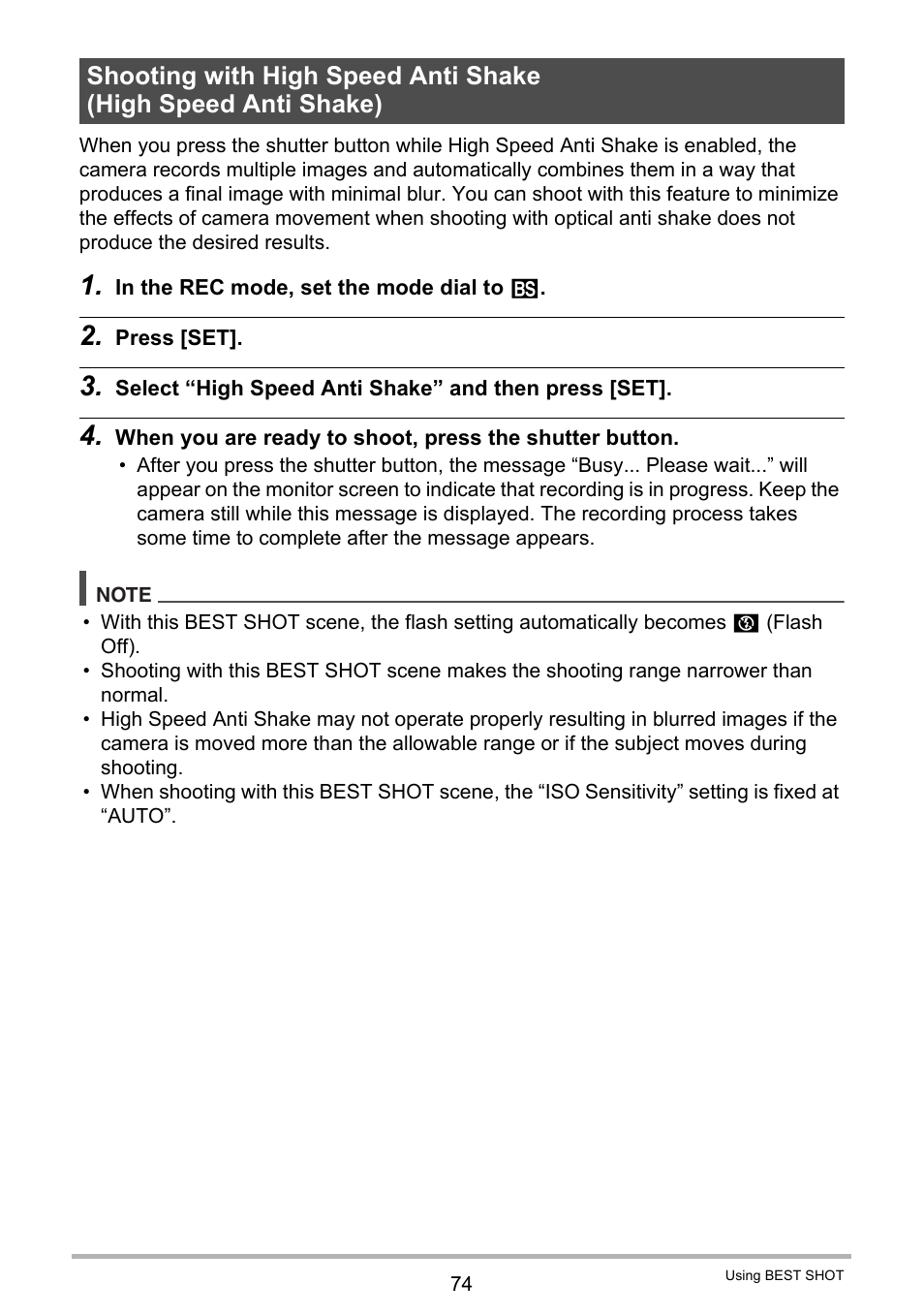 Casio EXILIM EX-FH100 User Manual | Page 74 / 203