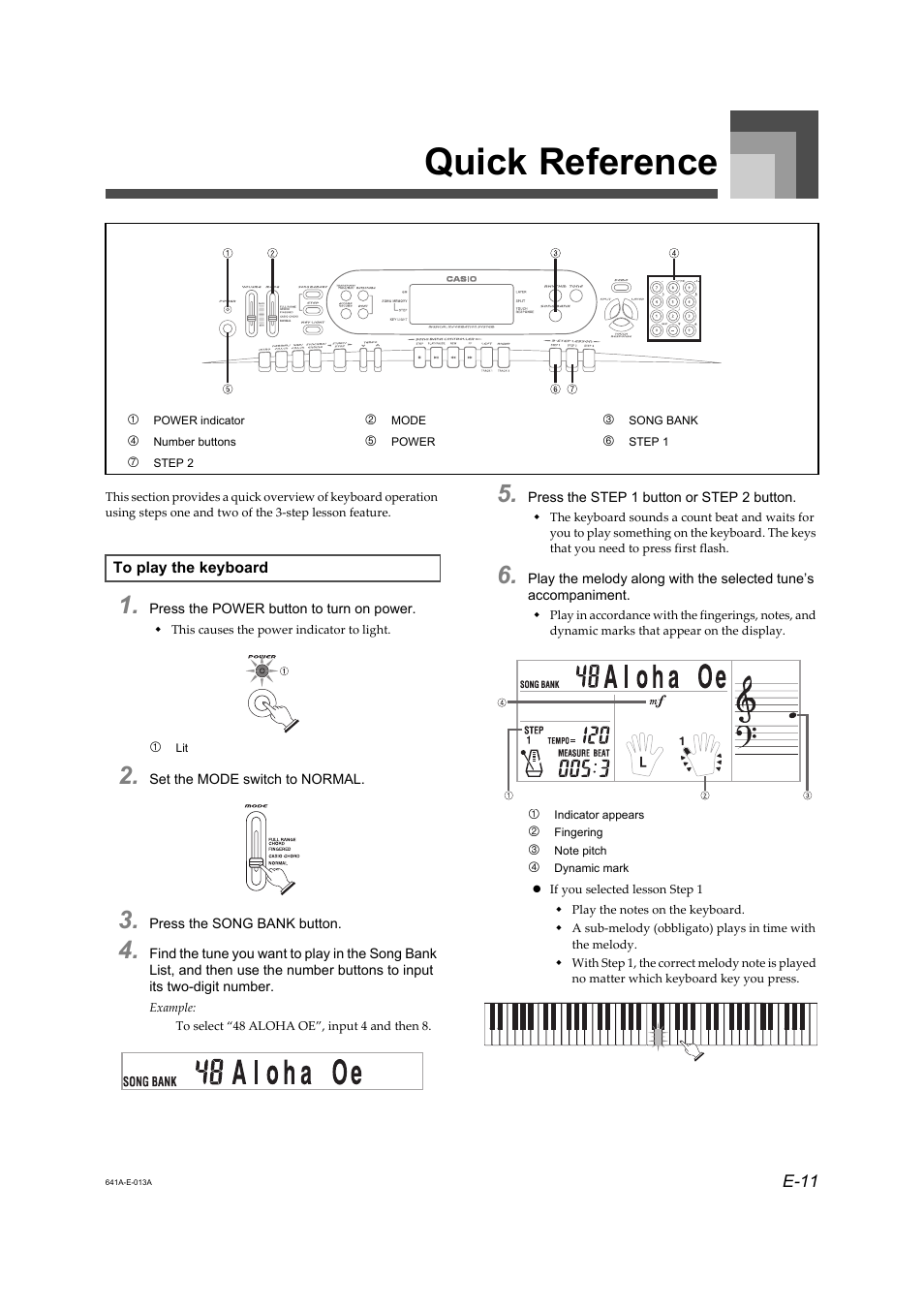 Quick reference | Casio Adaptor User Manual | Page 13 / 33