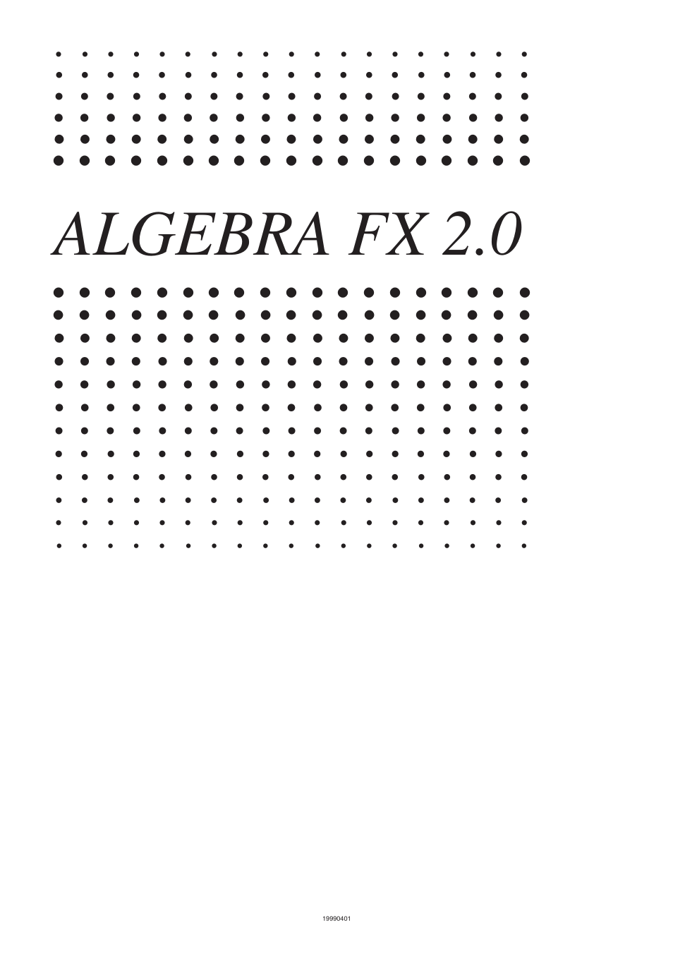 Algebra fx 2.0 | Casio ALGEBRA FX User Manual | Page 19 / 24