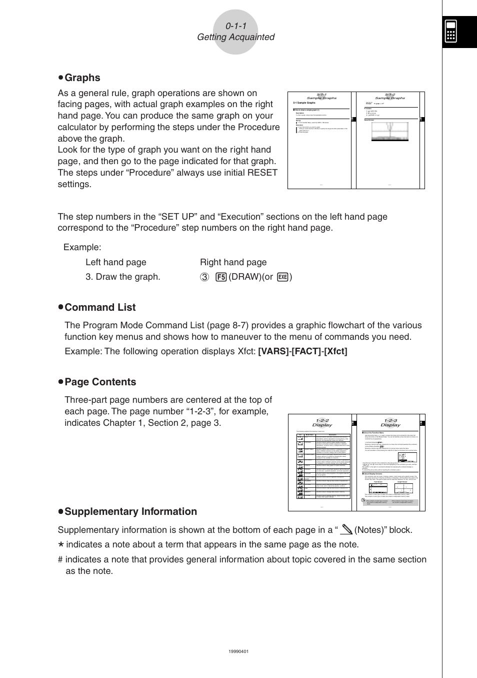 U graphs, Uuu u u command list, Uuu u u page contents | Uuu u u supplementary information, 1-1 getting acquainted | Casio ALGEBRA FX User Manual | Page 24 / 24