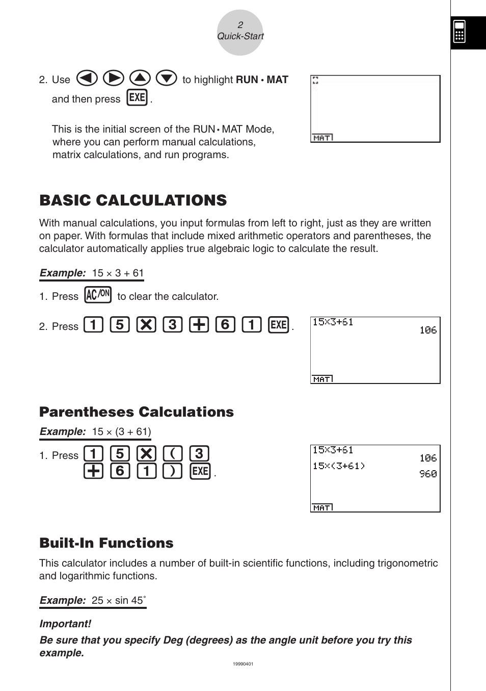 Defc, Bf*d+gb w, Bf*(d +gb) w | Basic calculations, Parentheses calculations, Built-in functions | Casio ALGEBRA FX User Manual | Page 7 / 24