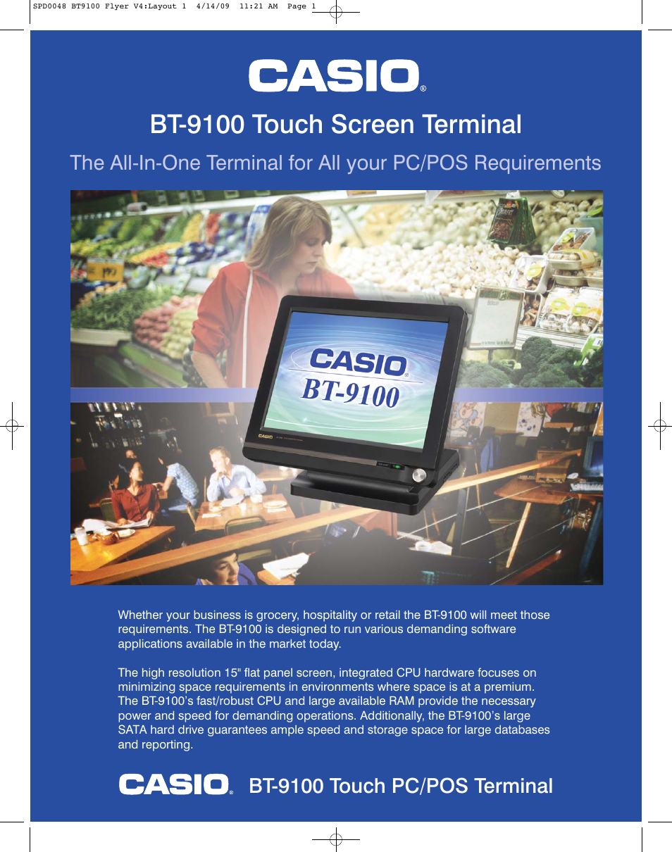 Casio BT-9100 User Manual | 2 pages