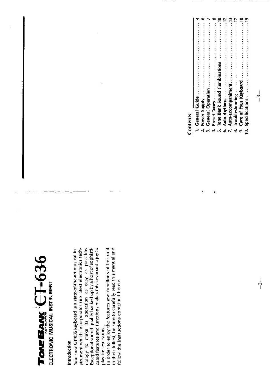 T-636 | Casio CT-636 User Manual | Page 2 / 10