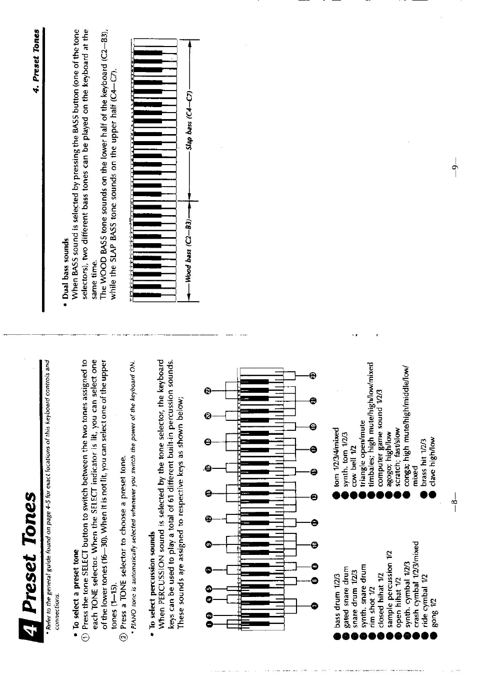 Preset tones | Casio CT-636 User Manual | Page 5 / 10