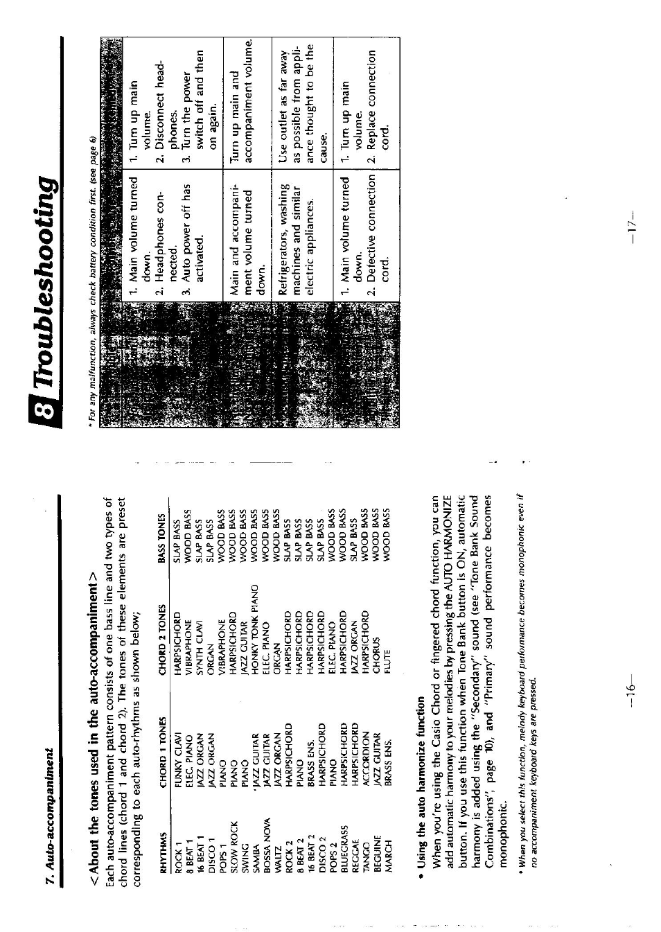 Tìxiubleshooting, Troubleshooting | Casio CT-636 User Manual | Page 9 / 10