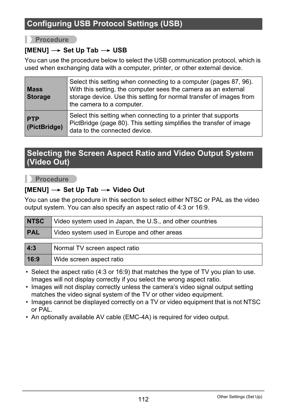 Configuring usb protocol settings (usb) | Casio EXILIM EX-Z35 User Manual | Page 112 / 143