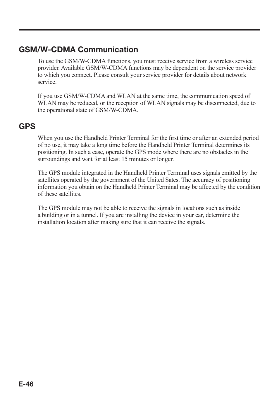 Gsm/w-cdma communication | Casio IT-9000 User Manual | Page 48 / 86