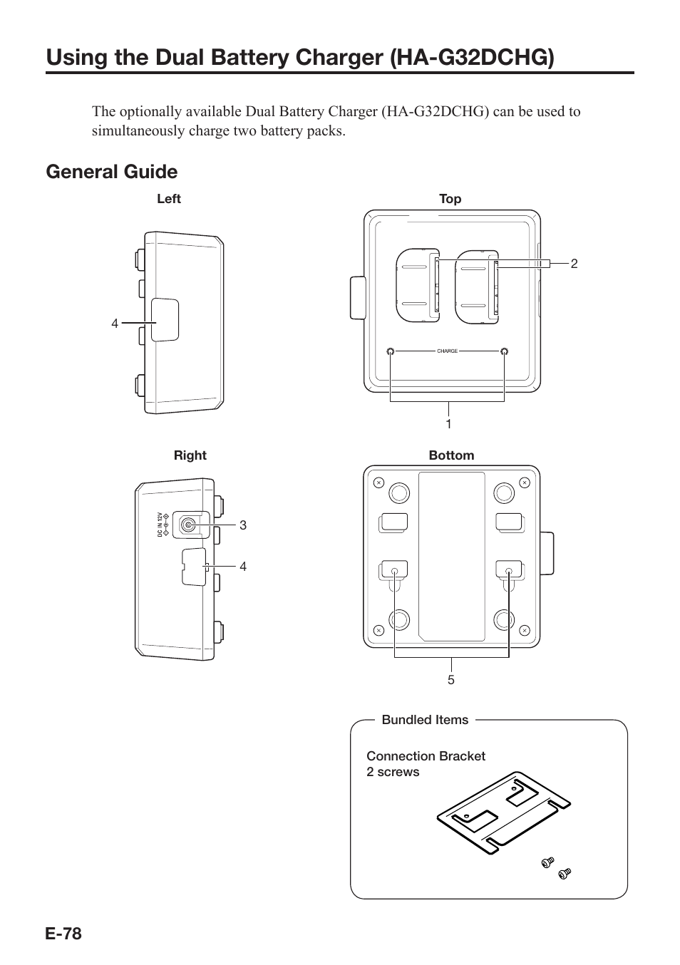 Using the dual battery charger (ha-g32dchg), General guide | Casio IT-9000 User Manual | Page 80 / 86