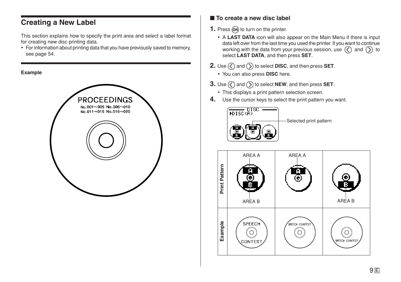 Creating a new label | Casio CW-L300 User Manual | Page 11 / 78
