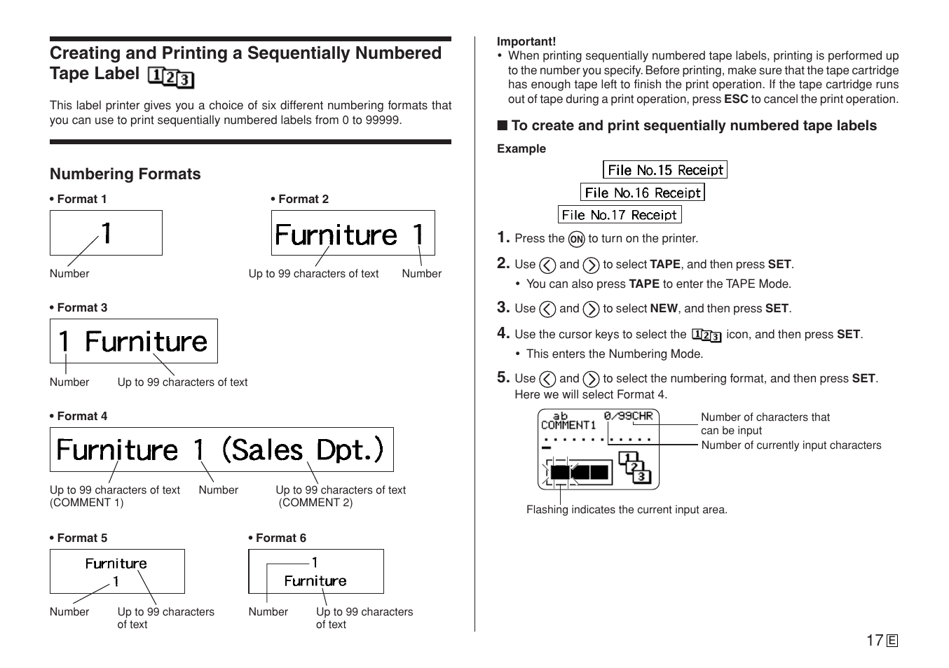 Numbering formats | Casio CW-L300 User Manual | Page 19 / 78