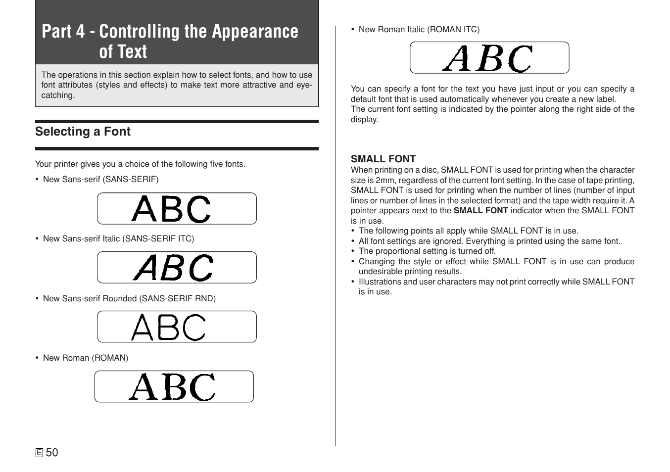 Part 4 - controlling the appearance of text | Casio CW-L300 User Manual | Page 52 / 78