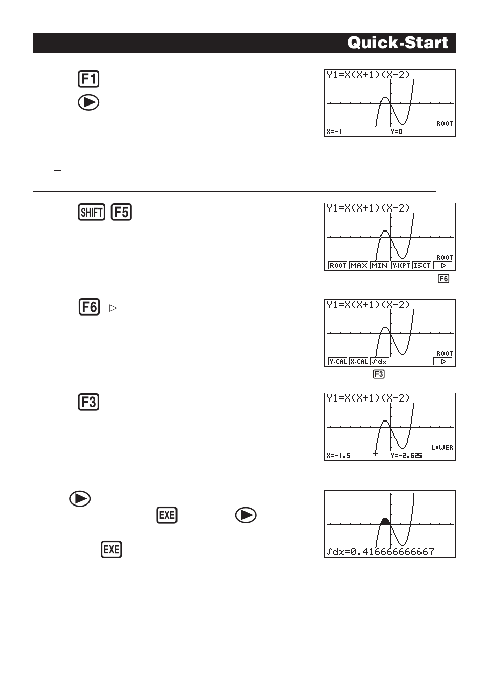 Quick-start | Casio CFX-9970G User Manual | Page 15 / 39